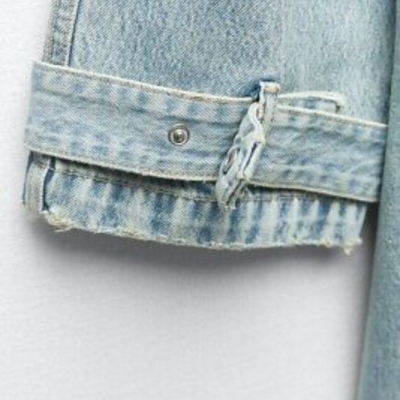 Zara Blue Denim Trench Coat - Picture 12 of 16